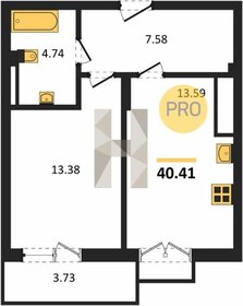 Квартира 40,9 м², 1-комнатная - изображение 1