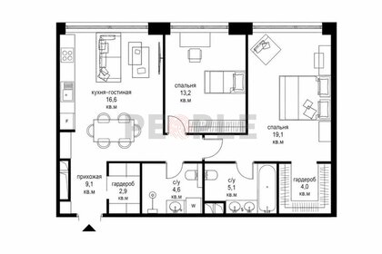 Квартира 75 м², 2-комнатная - изображение 1
