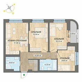 Квартира 77,3 м², 3-комнатная - изображение 1