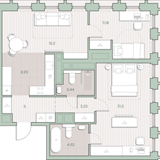 Квартира 73,1 м², 2-комнатная - изображение 2