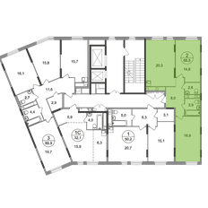 Квартира 66,5 м², 2-комнатная - изображение 2