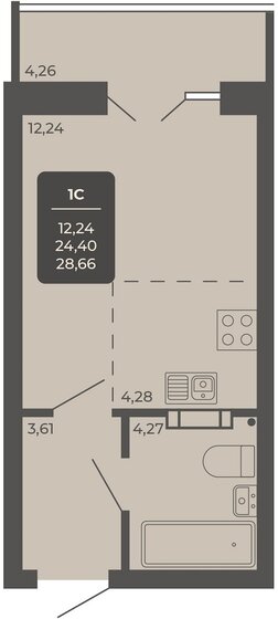 30 м², 1-комнатная квартира 4 550 000 ₽ - изображение 71