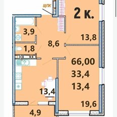 Квартира 66 м², 2-комнатная - изображение 3