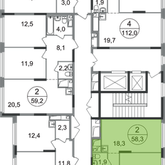 Квартира 58,3 м², 2-комнатная - изображение 2
