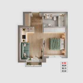 Квартира 38,8 м², 2-комнатная - изображение 1