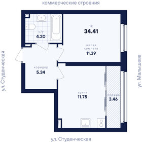 Квартира 34,4 м², 1-комнатная - изображение 3