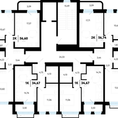 Квартира 56,7 м², 2-комнатная - изображение 2