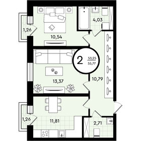 Квартира 55,8 м², 2-комнатная - изображение 1