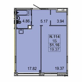 Квартира 55,4 м², 1-комнатная - изображение 1
