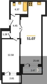 Квартира 51,1 м², 1-комнатная - изображение 1