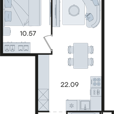 Квартира 41,2 м², 1-комнатная - изображение 2
