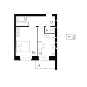 Квартира 36 м², 1-комнатная - изображение 1