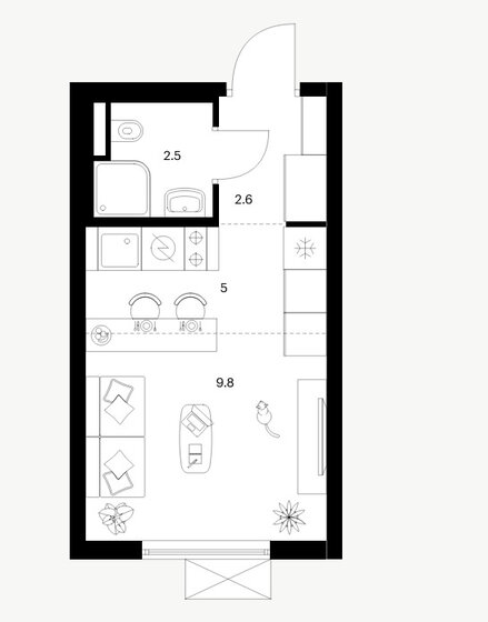 23 м², квартира-студия 9 300 000 ₽ - изображение 75