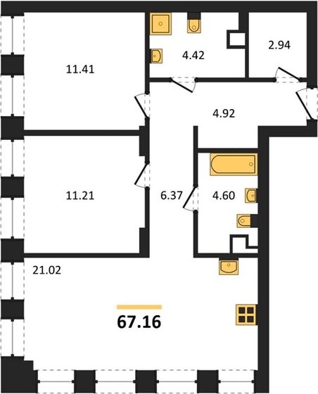 39,8 м², 1-комнатная квартира 6 370 000 ₽ - изображение 77