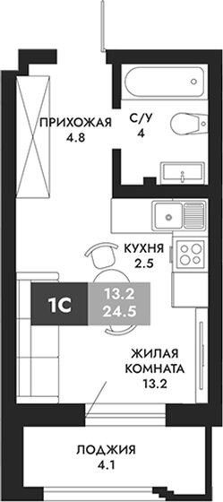 38 м², квартира-студия 8 000 000 ₽ - изображение 81