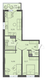 Квартира 57,2 м², 2-комнатная - изображение 1