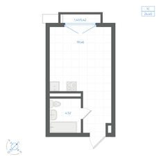 Квартира 24,4 м², студия - изображение 3