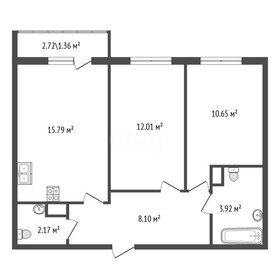 Квартира 52,6 м², 2-комнатная - изображение 1