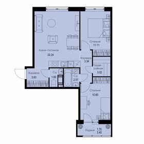 Квартира 59,9 м², 2-комнатная - изображение 1