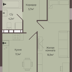 Квартира 38,4 м², 1-комнатная - изображение 2