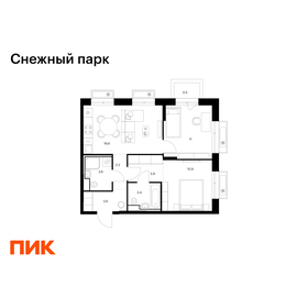 Квартира 55,7 м², 2-комнатная - изображение 1