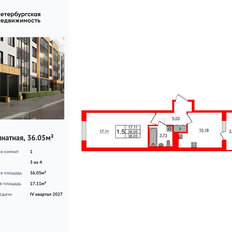 Квартира 36,1 м², 1-комнатная - изображение 2
