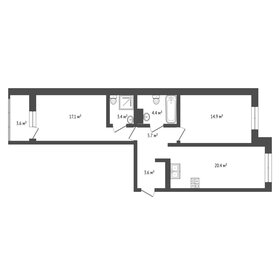 Квартира 72,1 м², 2-комнатная - изображение 1