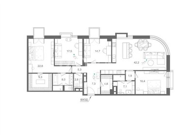 Квартира 167 м², 5-комнатная - изображение 1