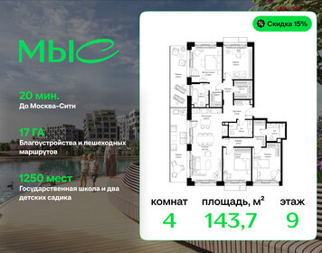 Квартира 143,7 м², 4-комнатная - изображение 1