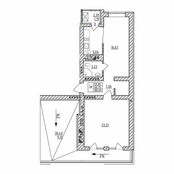 75 м², 2-комнатная квартира 9 900 000 ₽ - изображение 141