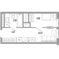 Квартира 23 м², студия - изображение 3