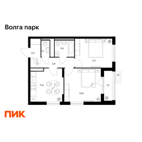 Квартира 51 м², 2-комнатная - изображение 1