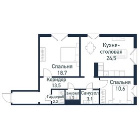 Квартира 74,3 м², 2-комнатная - изображение 1