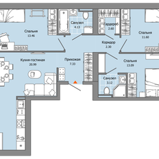 Квартира 79 м², 3-комнатная - изображение 2