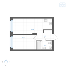 Квартира 40,3 м², 1-комнатная - изображение 2