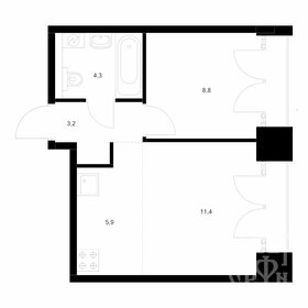 Квартира 34,4 м², 1-комнатная - изображение 1
