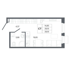 Квартира 28,1 м², студия - изображение 1