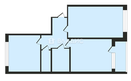 Квартира 56,6 м², 2-комнатная - изображение 1