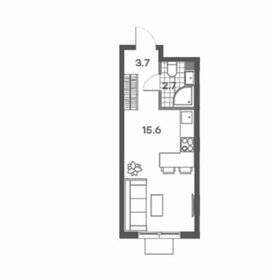 Квартира 20 м², студия - изображение 1