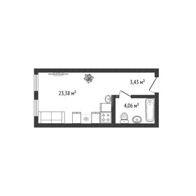 Квартира 23,4 м², студия - изображение 1