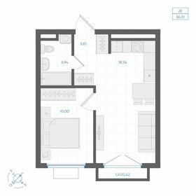 Квартира 36,3 м², 2-комнатная - изображение 1