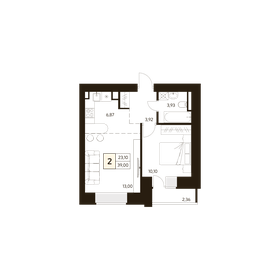 Квартира 39 м², 1-комнатная - изображение 1