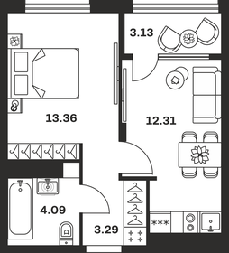 Квартира 36,2 м², 1-комнатная - изображение 1