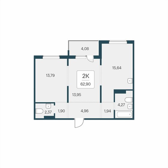 62,9 м², 2-комнатная квартира 8 620 000 ₽ - изображение 30