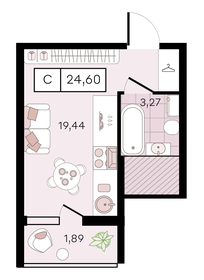 Квартира 24,6 м², студия - изображение 1