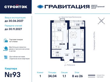 Квартира 34 м², 1-комнатная - изображение 1