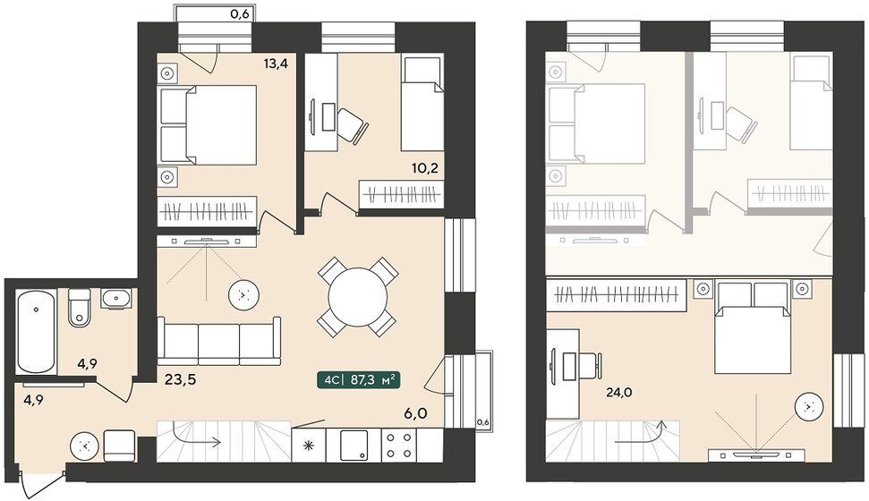 68,3 м², 4-комнатная квартира 8 600 000 ₽ - изображение 39
