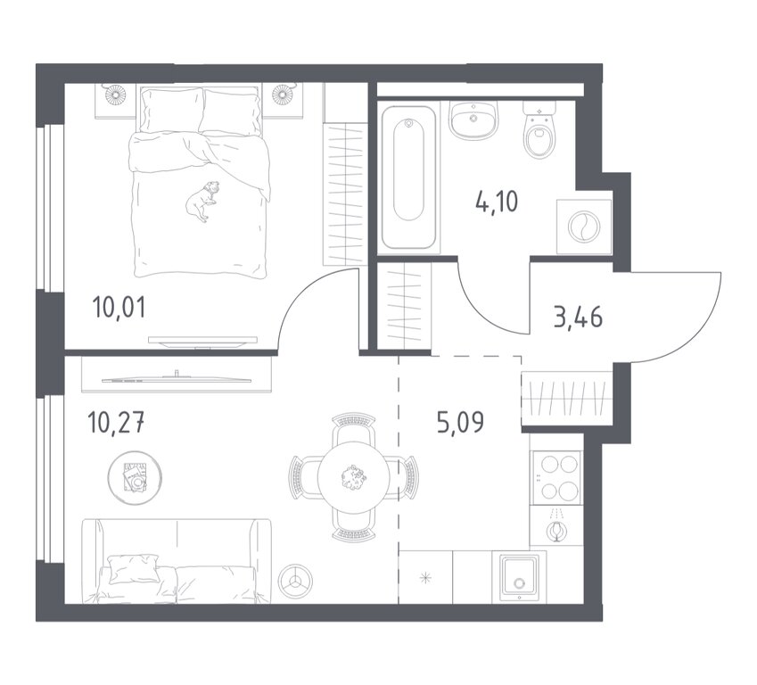 Варианты планировок ЖК «Горки Парк» - планировка 8
