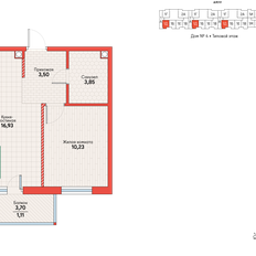 Квартира 35,6 м², 1-комнатная - изображение 3