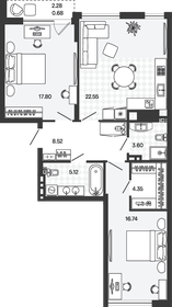 Квартира 79,4 м², 2-комнатная - изображение 1